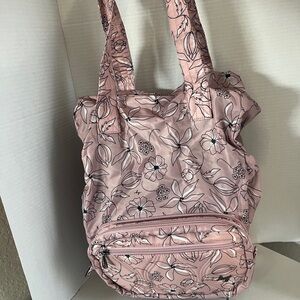 Petunia Pink Lug Bag - Crescendo Convertible Shopper with Crossbody